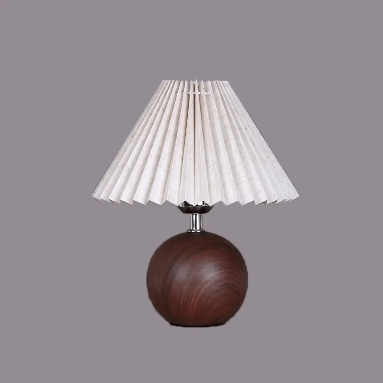 Lampe de table vintage en bois plissé pour chambre à coucher