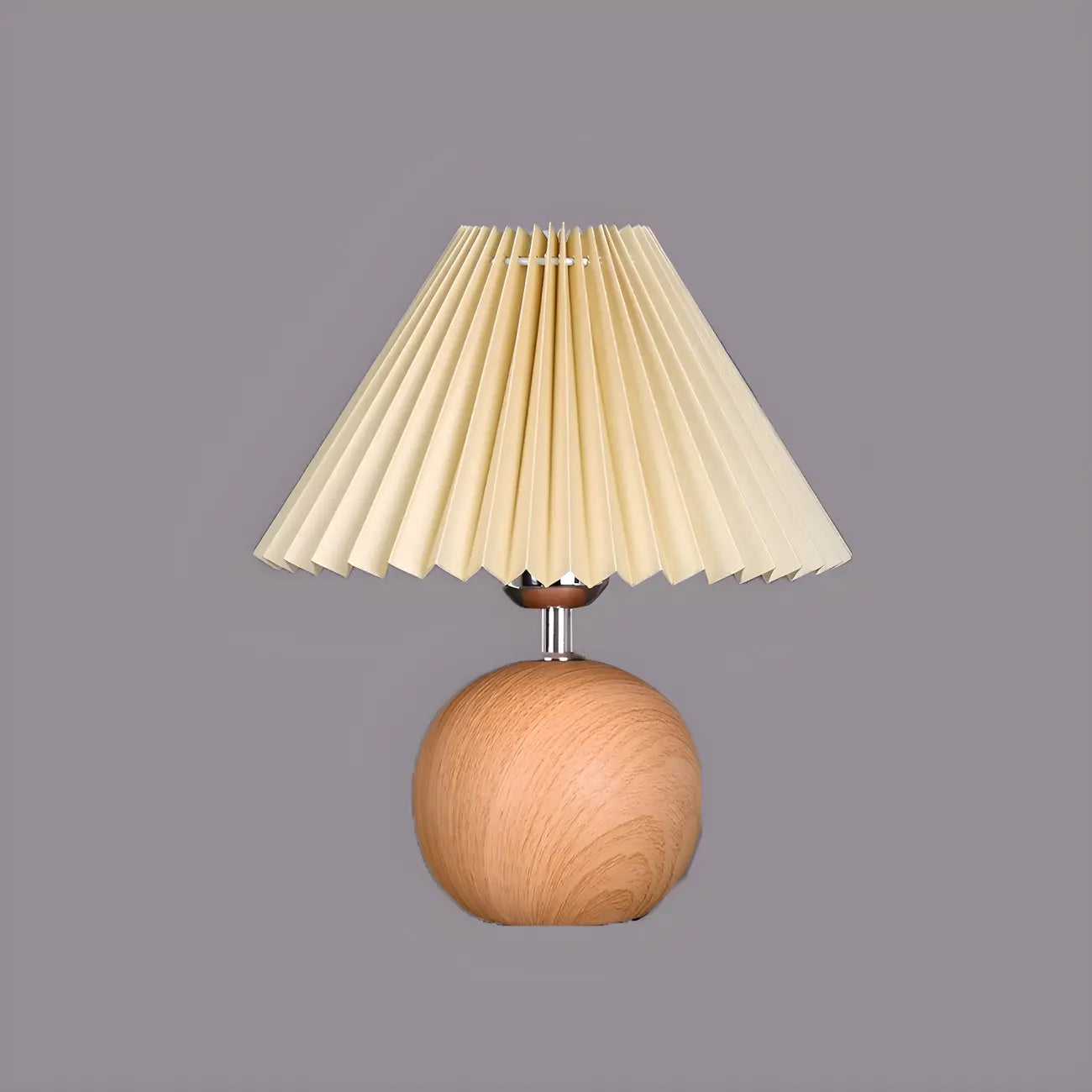 Lampe de table vintage en bois plissé pour chambre à coucher