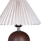 Lampe de table vintage en bois plissé pour chambre à coucher