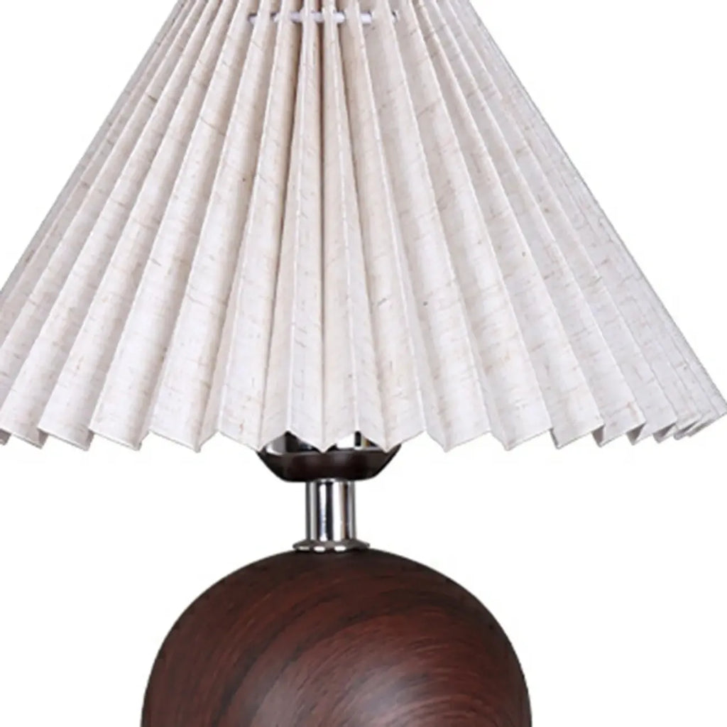 Lampe de table vintage en bois plissé pour chambre à coucher