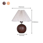 Lampe de table vintage en bois plissé pour chambre à coucher