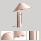 Lampe de table moderne conique en aluminium pour chambre à coucher