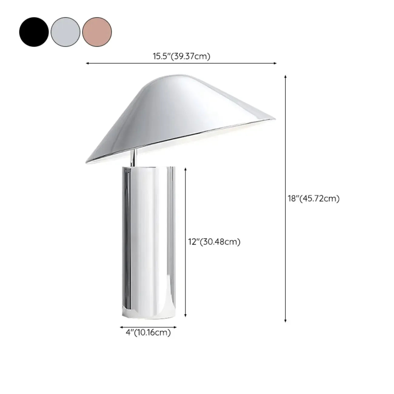 Lampe de table moderne conique en aluminium pour chambre à coucher