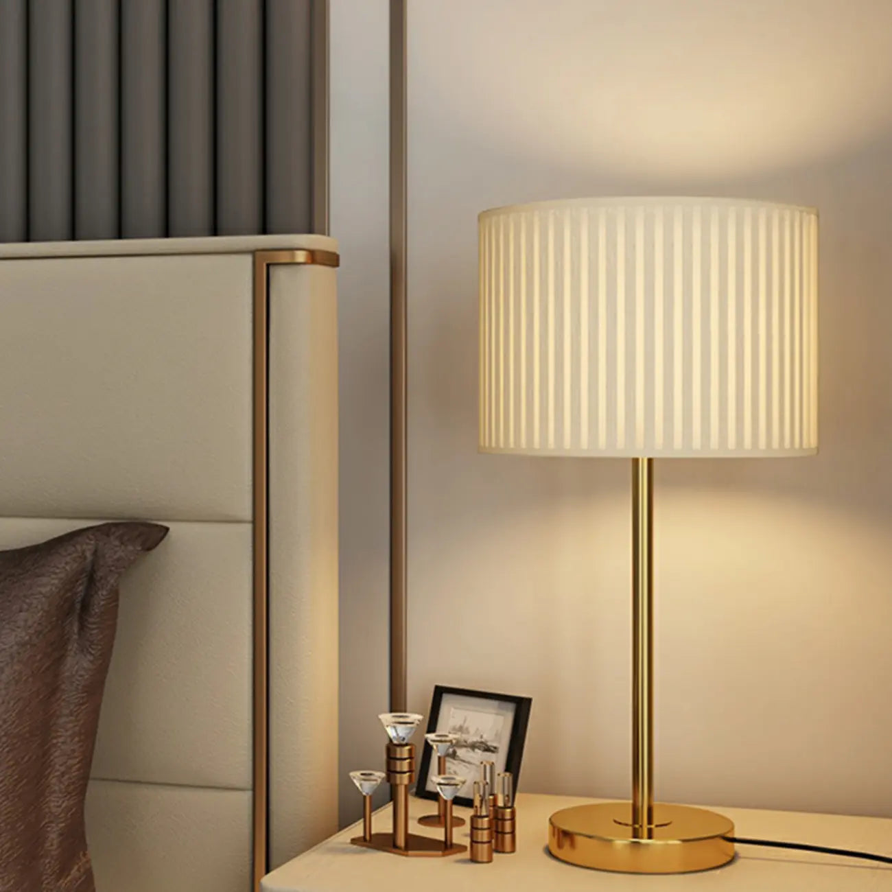 Lampe de table géométrique contemporaine en métal pour la maison