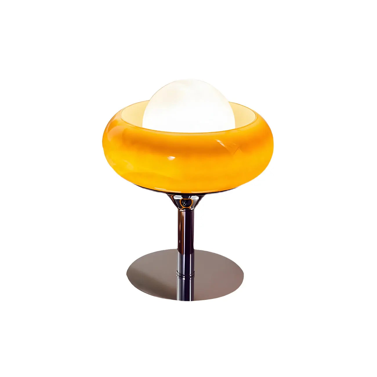Lampe de table simple en verre globe orange pour usage résidentiel