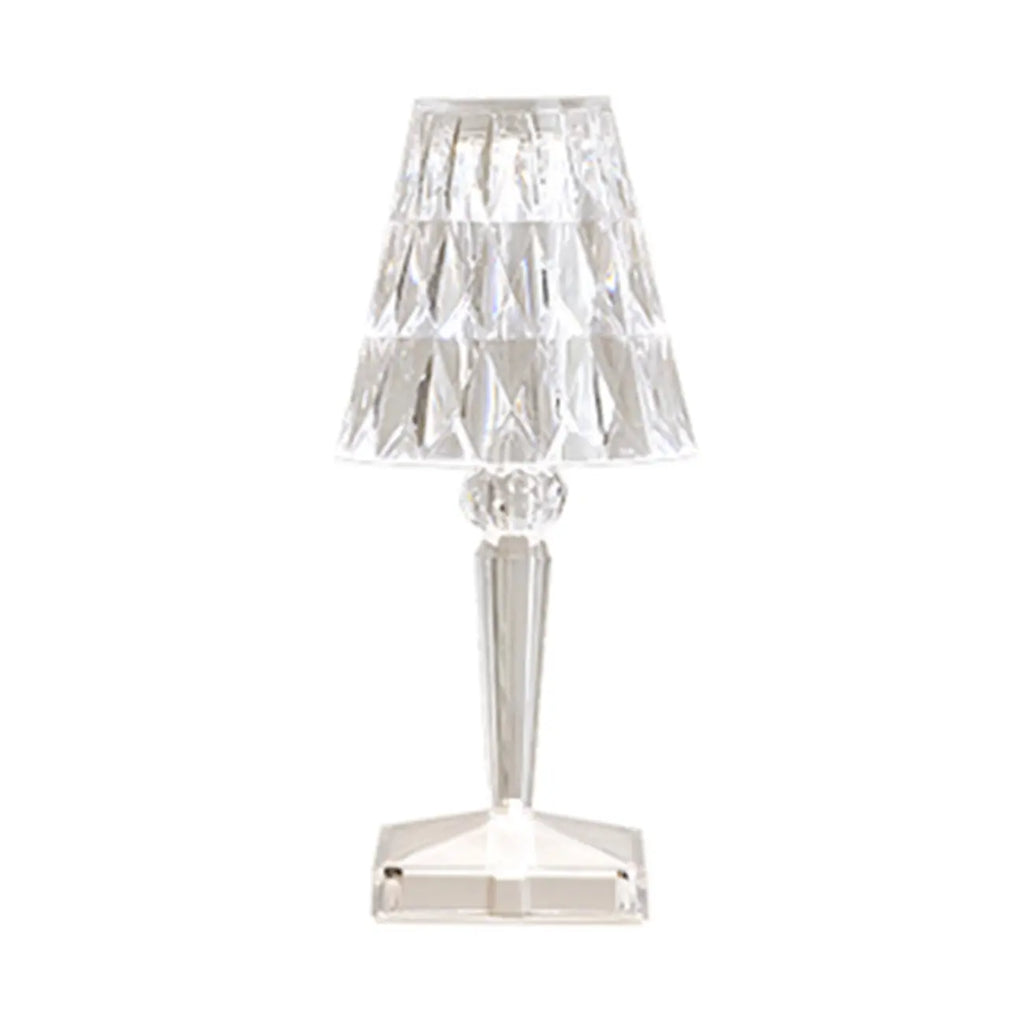 Lampe de table glamour rechargeable en acrylique pour chambre à coucher