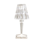 Lampe de table glamour rechargeable en acrylique pour chambre à coucher