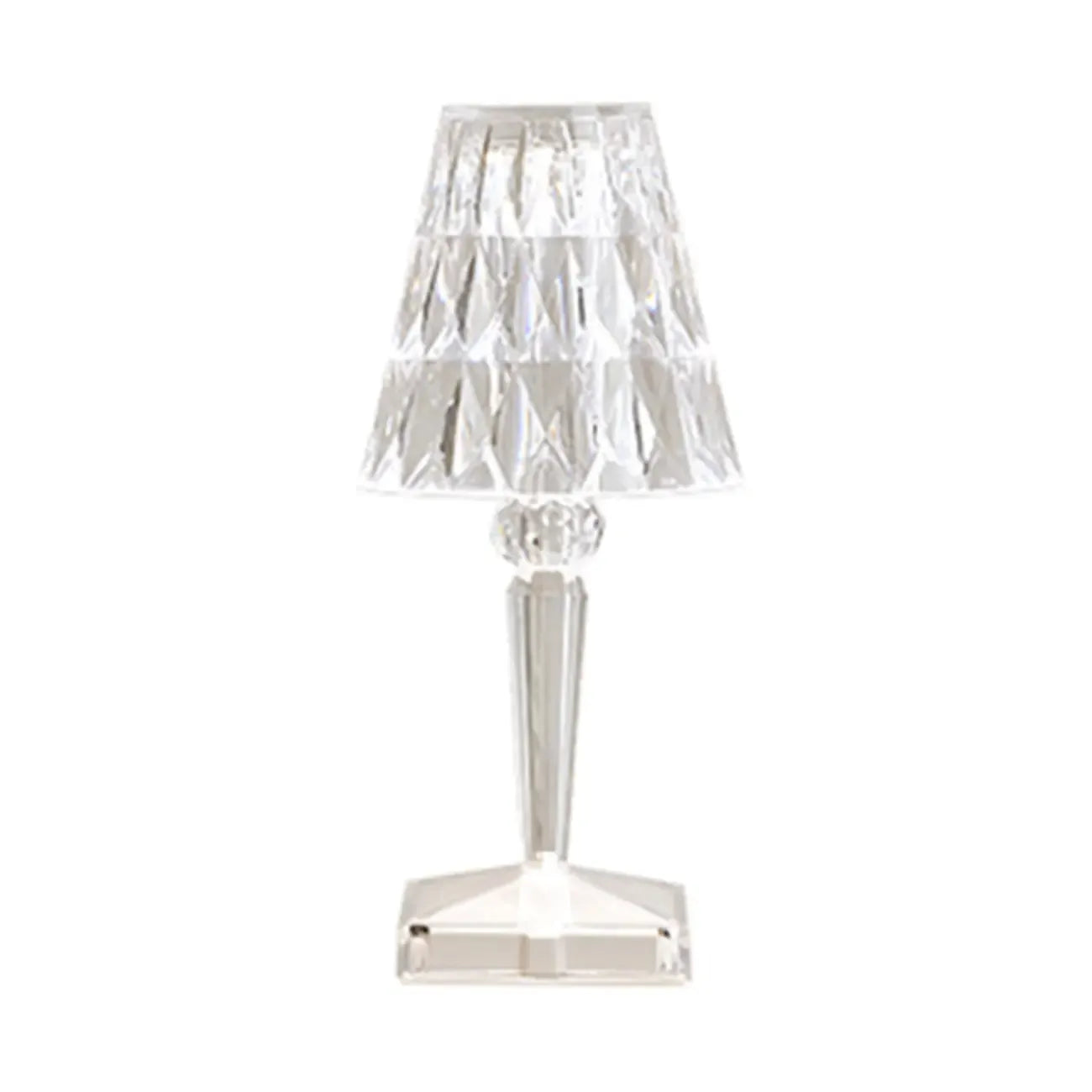 Lampe de table glamour rechargeable en acrylique pour chambre à coucher