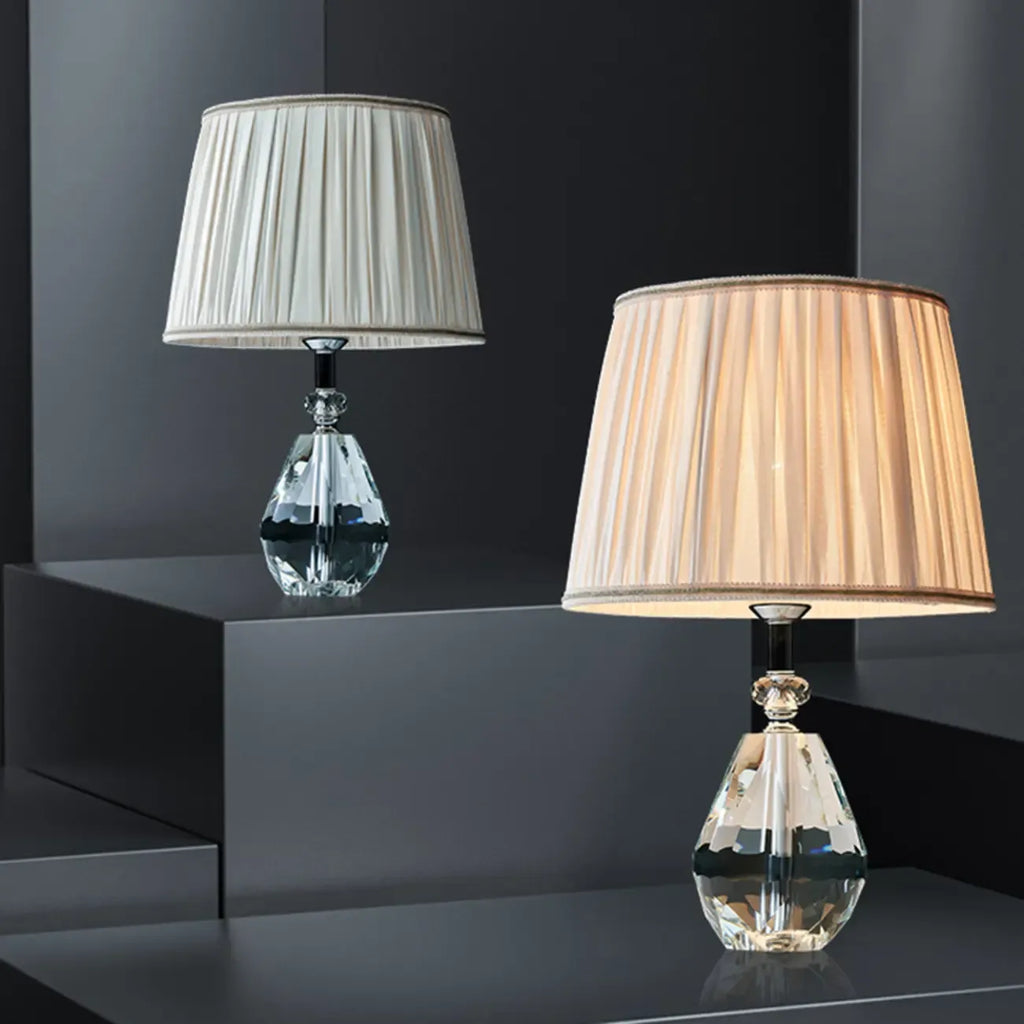 Lampe de table glamour en cristal avec abat-jour géométrique pour la maison