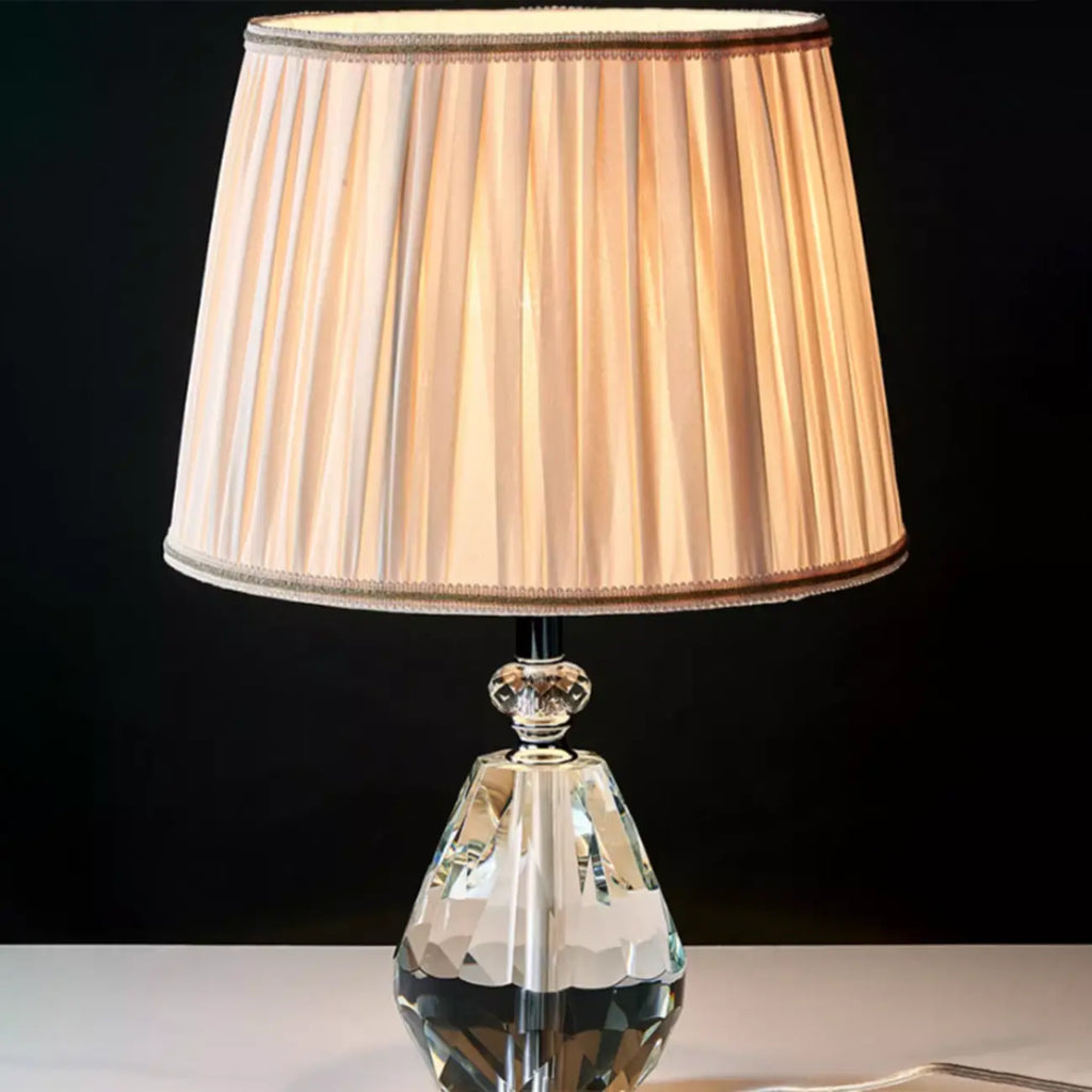 Lampe de table glamour en cristal avec abat-jour géométrique pour la maison