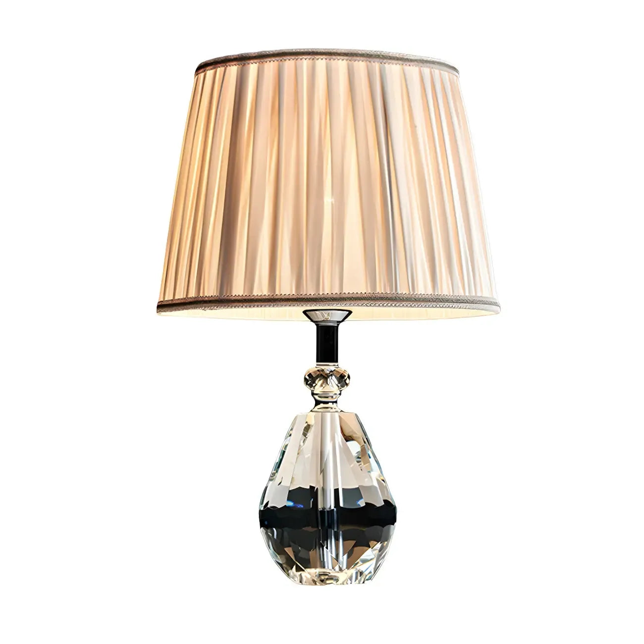 Lampe de table glamour en cristal avec abat-jour géométrique pour la maison