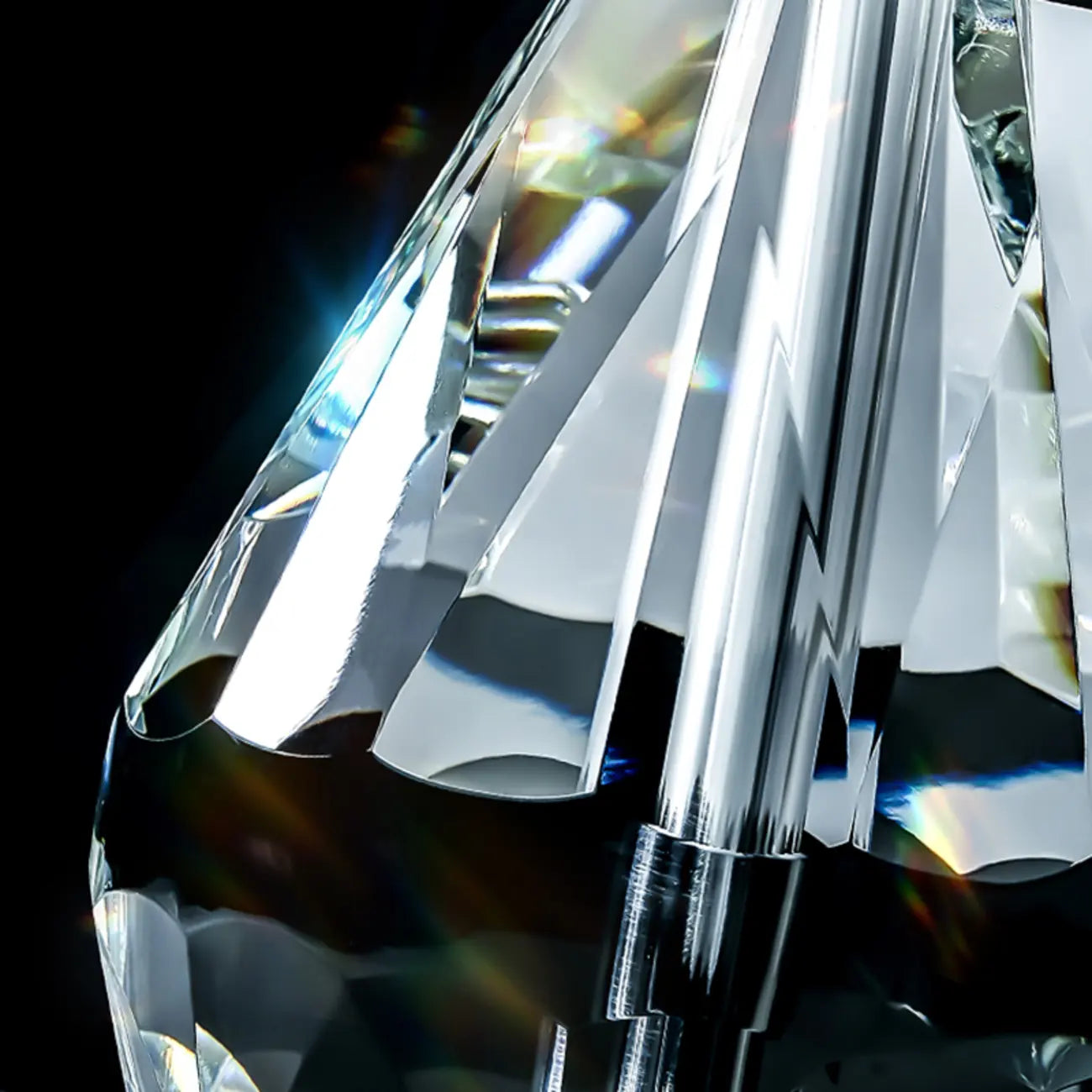 Lampe de table glamour en cristal avec abat-jour géométrique pour la maison