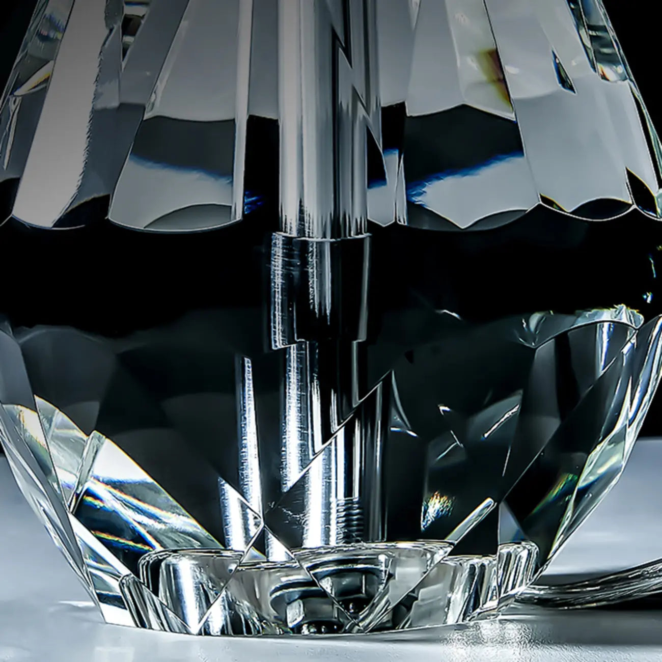 Lampe de table glamour en cristal avec abat-jour géométrique pour la maison