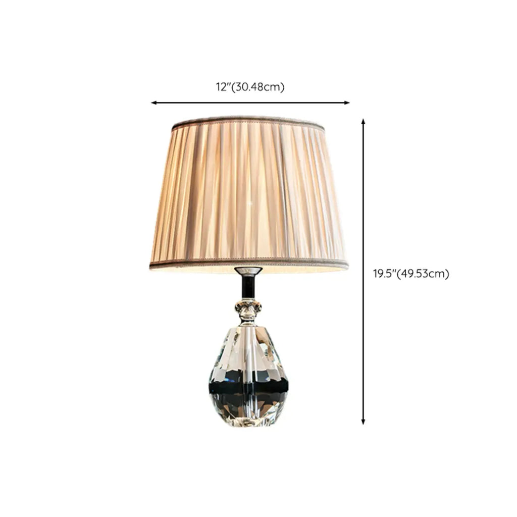 Lampe de table glamour en cristal avec abat-jour géométrique pour la maison