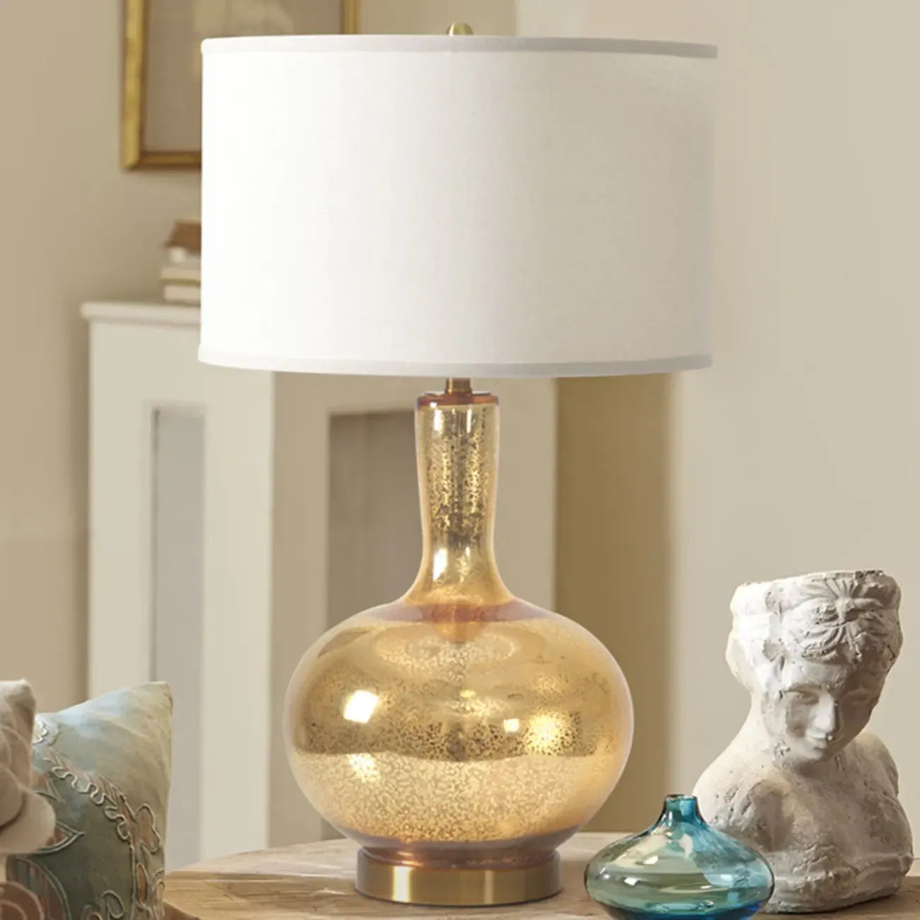 Lampe de table géométrique contemporaine en métal pour salon