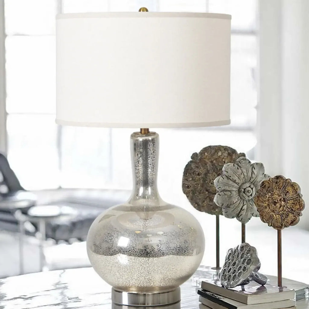 Lampe de table géométrique contemporaine en métal pour salon