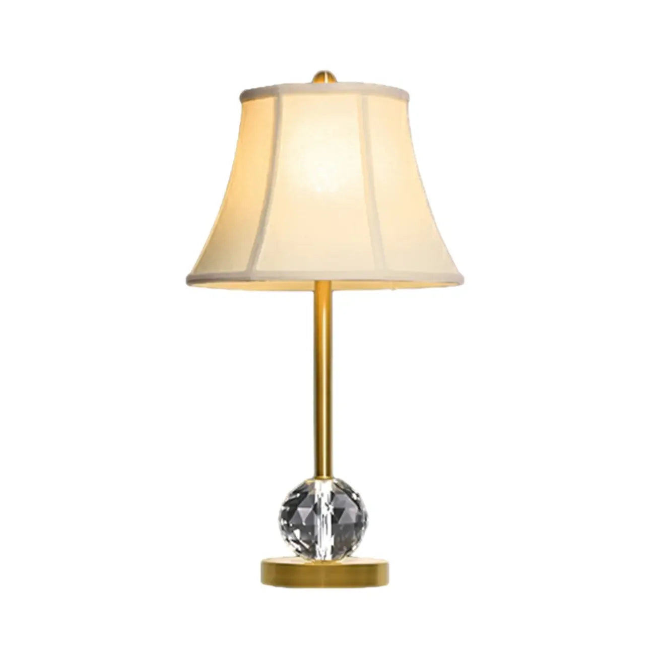 Lampe de table classique blanche à abat-jour géométrique doré pour chambre à coucher