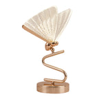 Lampe de table glamour en acrylique doré en forme de papillon