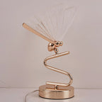 Lampe de table glamour en acrylique doré en forme de papillon