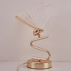 Lampe de table glamour en acrylique doré en forme de papillon
