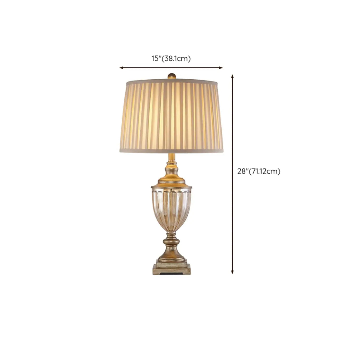 Lampe de table classique géométrique dorée pour usage résidentiel