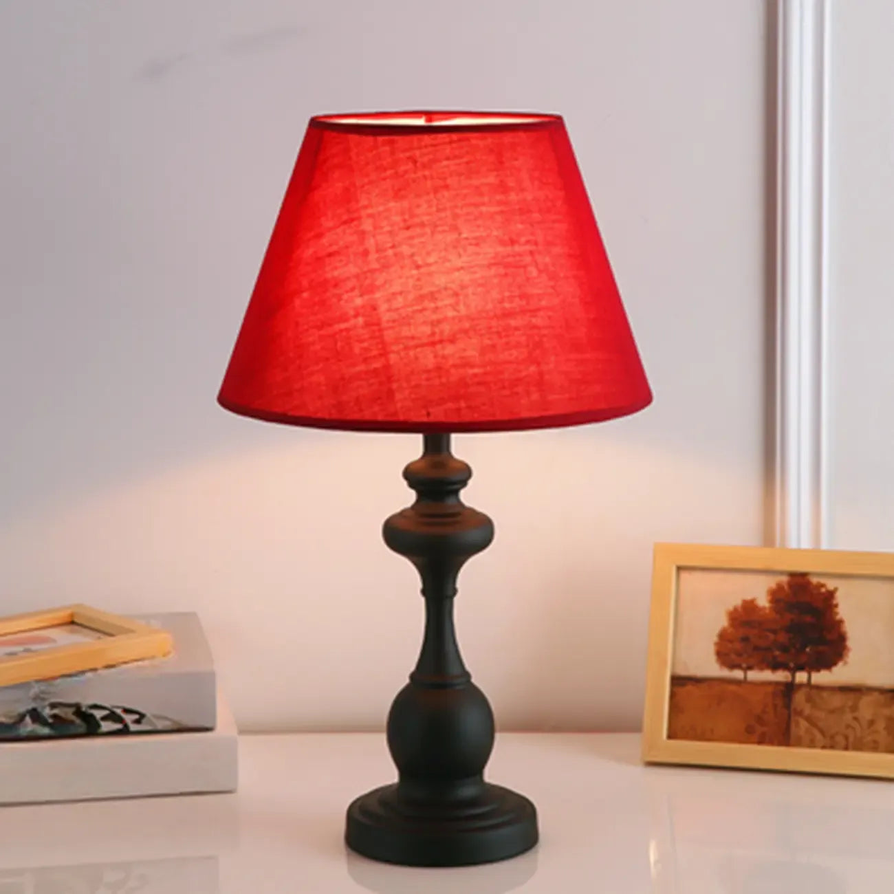 Lampe de table classique en métal, à brancher, pour chambre à coucher