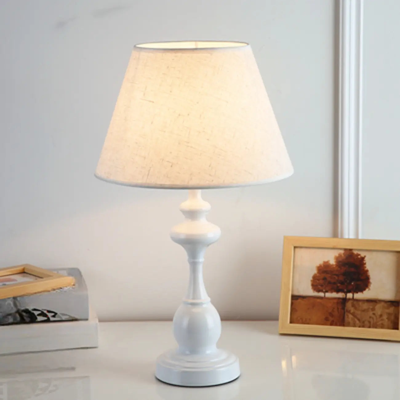 Lampe de table classique en métal, à brancher, pour chambre à coucher