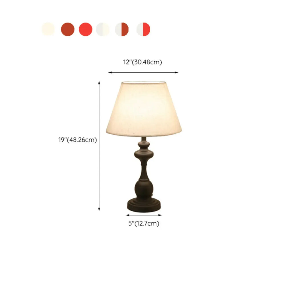 Lampe de table classique en métal, à brancher, pour chambre à coucher