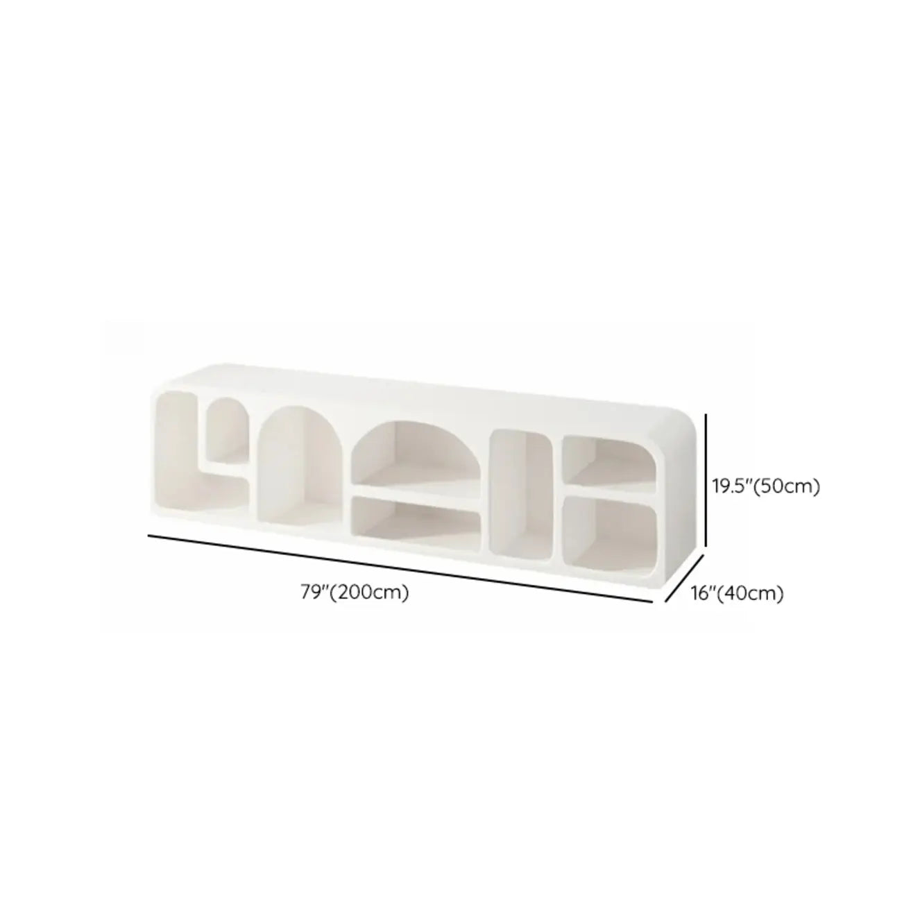 79 Mobile TV con vani a giorno in legno bianco stile minimalista