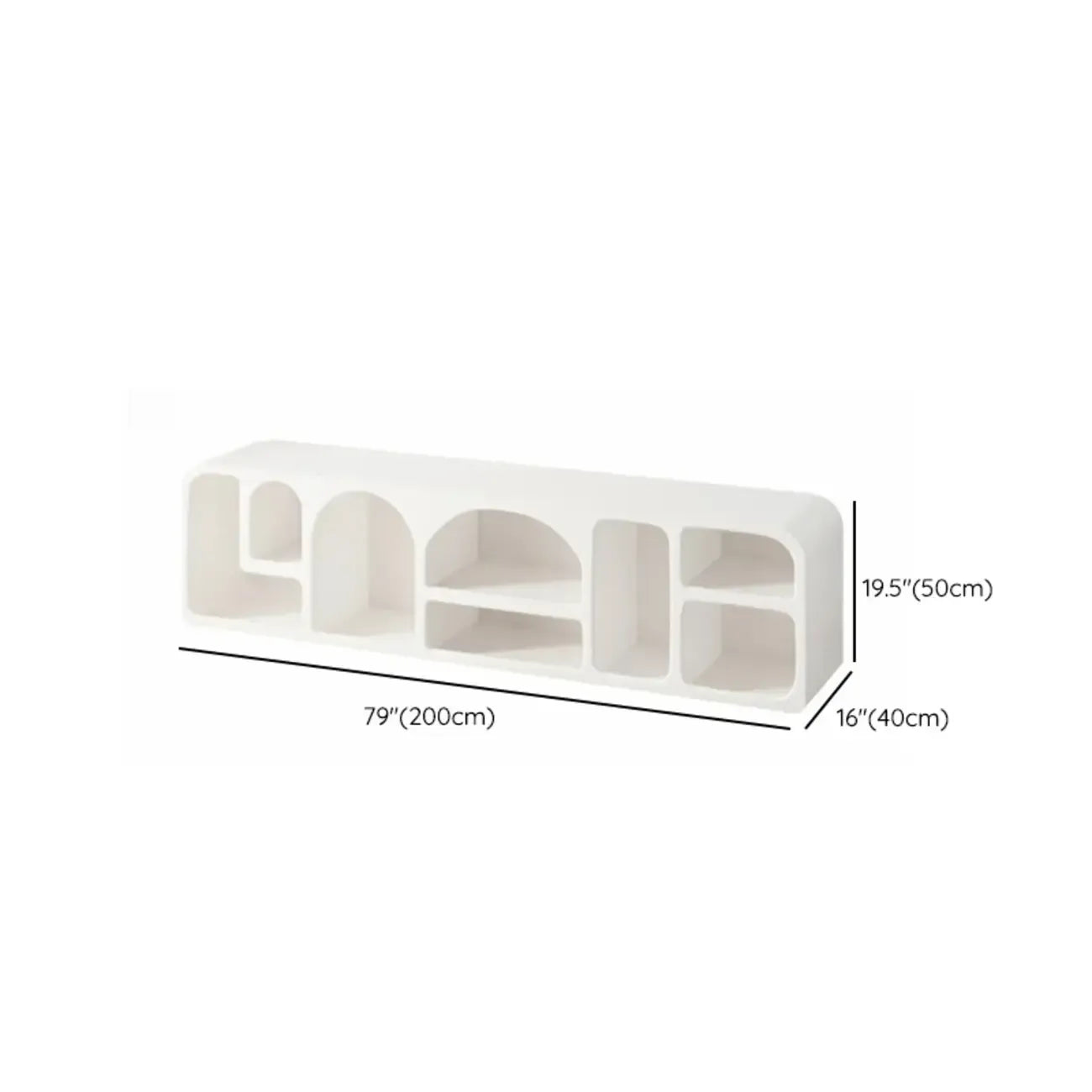 79 Mobile TV con vani a giorno in legno bianco stile minimalista