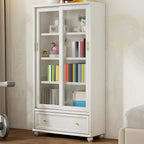 Librerie a 2 cassetti con ripiani regolabili in legno bianco