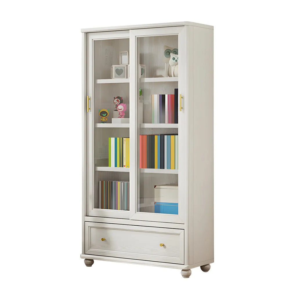 Librerie a 2 cassetti con ripiani regolabili in legno bianco