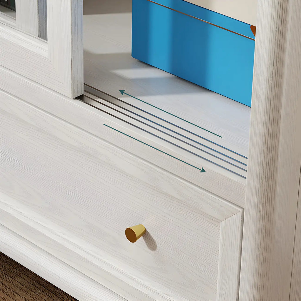 Librerie a 2 cassetti con ripiani regolabili in legno bianco