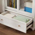 Librerie a 2 cassetti con ripiani regolabili in legno bianco