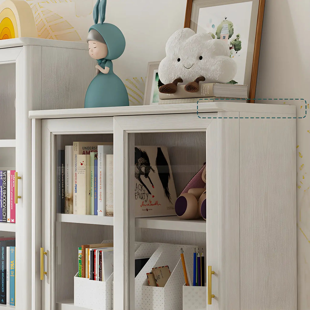 Librerie a 2 cassetti con ripiani regolabili in legno bianco