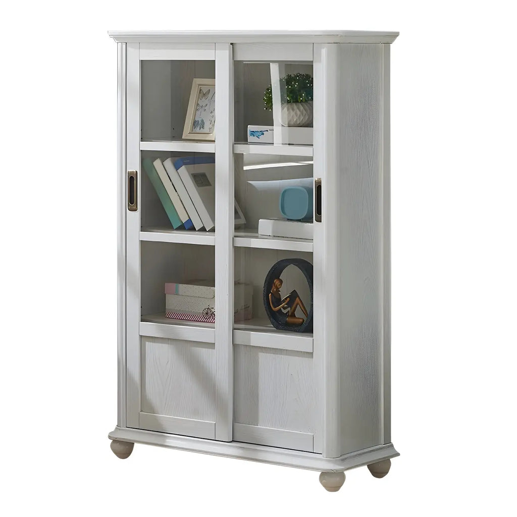 Librerie a 2 cassetti con ripiani regolabili in legno bianco