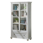 Librerie a 2 cassetti con ripiani regolabili in legno bianco