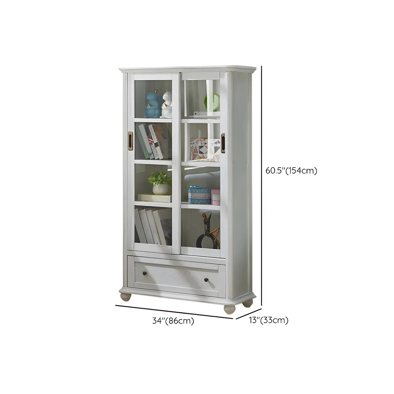 Librerie a 2 cassetti con ripiani regolabili in legno bianco