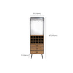 Vitrine industrielle en bois brun avec rangement pour vin