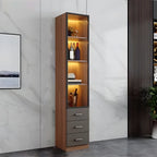 Grande vitrine à vin avec portes vitrées et bois noir