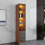 Grande vitrine à vin avec portes vitrées et bois noir