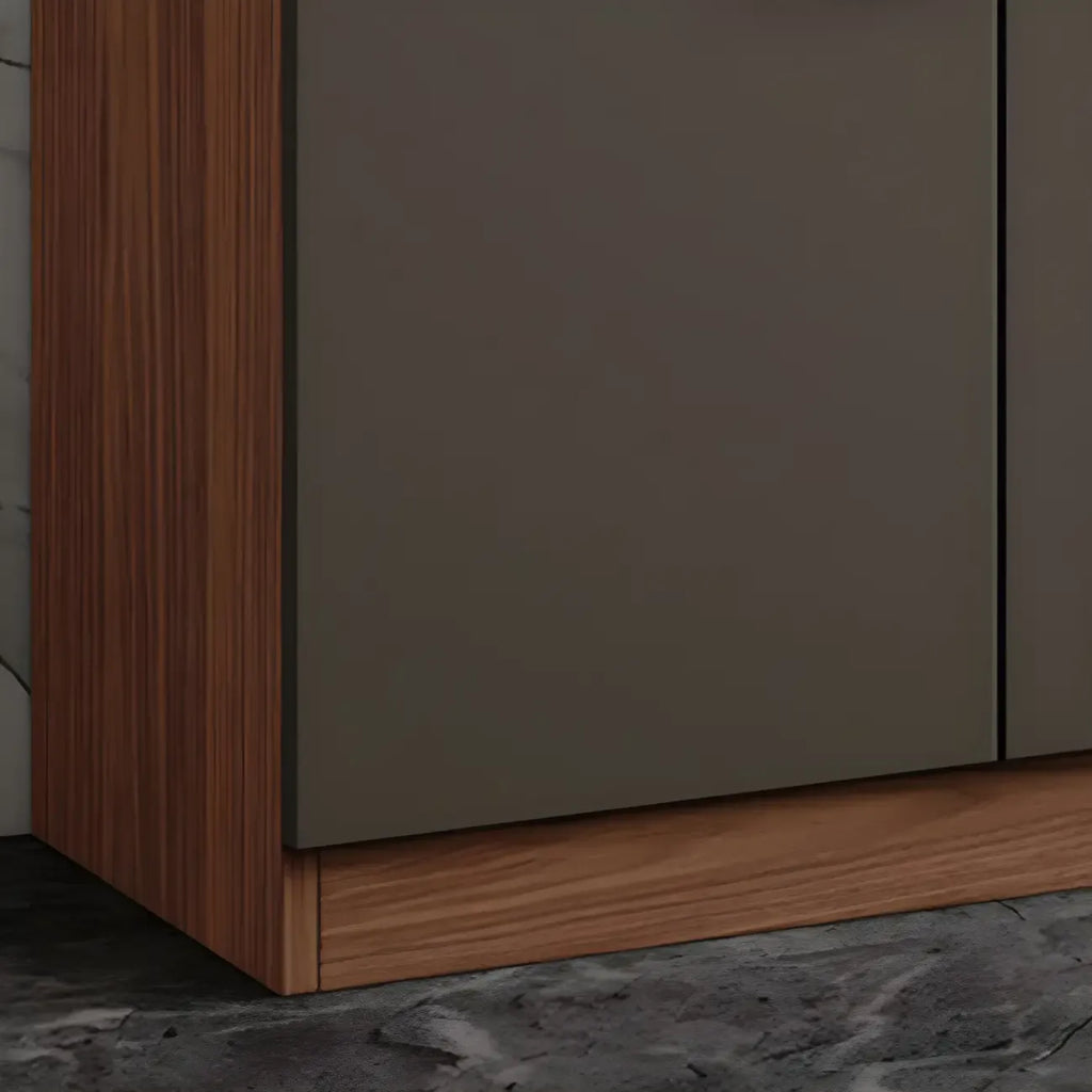 Grande vitrine à vin avec portes vitrées et bois noir