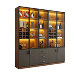 Grande vitrine à vin avec portes vitrées et bois noir