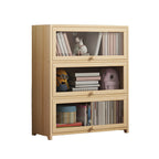 Vitrine classique en bois naturel avec portes en acrylique