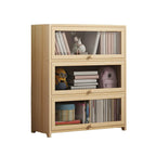 Vitrine classique en bois naturel avec portes en acrylique