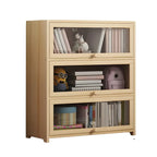 Vitrine classique en bois naturel avec portes en acrylique