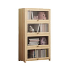 Vitrine classique en bois naturel avec portes en acrylique