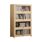 Vitrine classique en bois naturel avec portes en acrylique