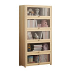 Vitrine classique en bois naturel avec portes en acrylique