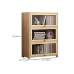 Vitrine classique en bois naturel avec portes en acrylique